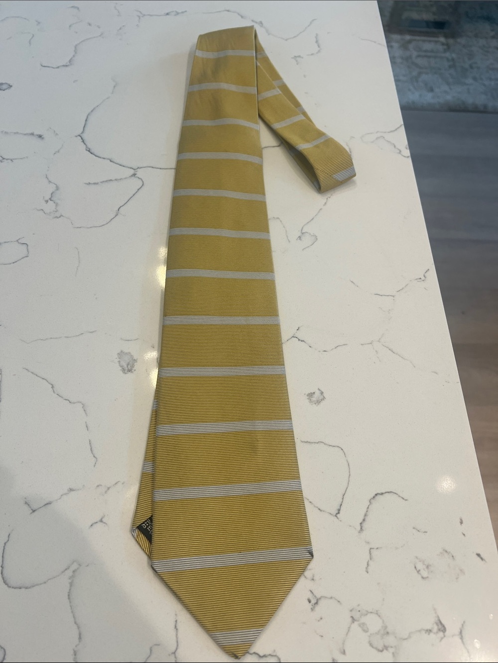Yellow Striped Silk Tie